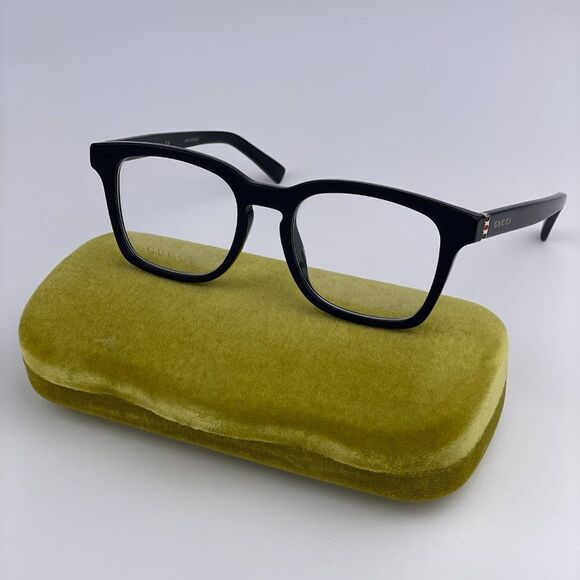 NEW GUCCI WEB GG0457O 005 Black Gold Square Women Eyeglasses - Picture 1 of 10